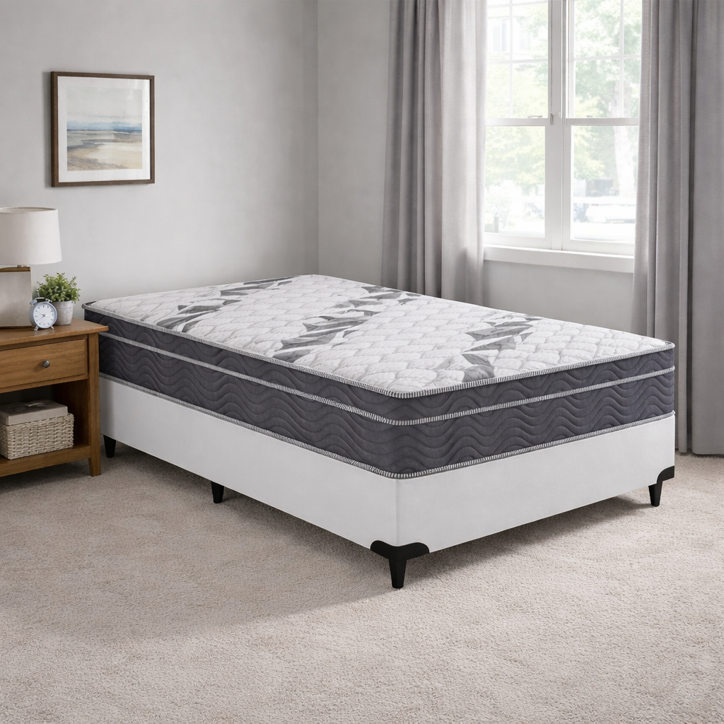 Cama Box e Colchão Airtech 100 D33 Viúva (128x188)-Ortobom
