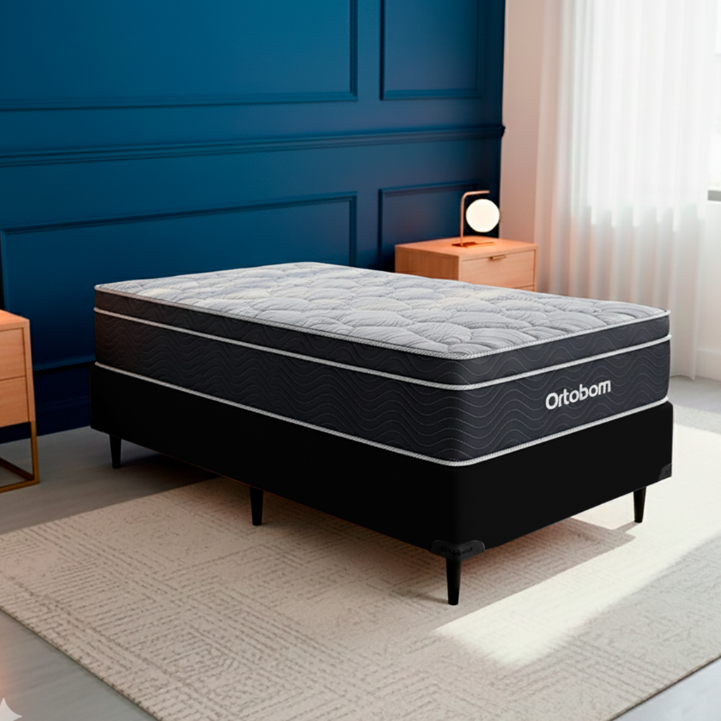 Cama Box Ortobom Elegant Molas Ensacadas Solteiro (88x188x64