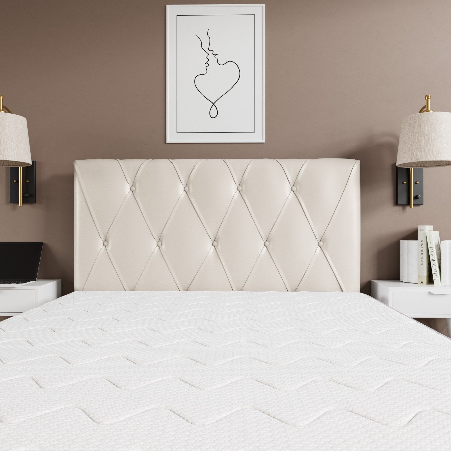 Cabeceira Murat Facto Branco Queen (8x160x120) - Ortobom