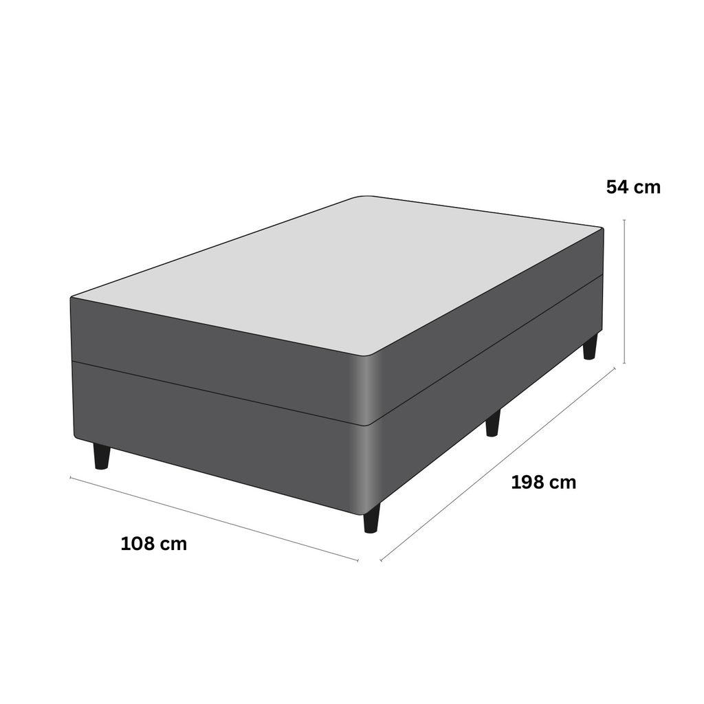 Cama Box e Colchão Poli D33 - Solteirão(108x198) - Ortoclass