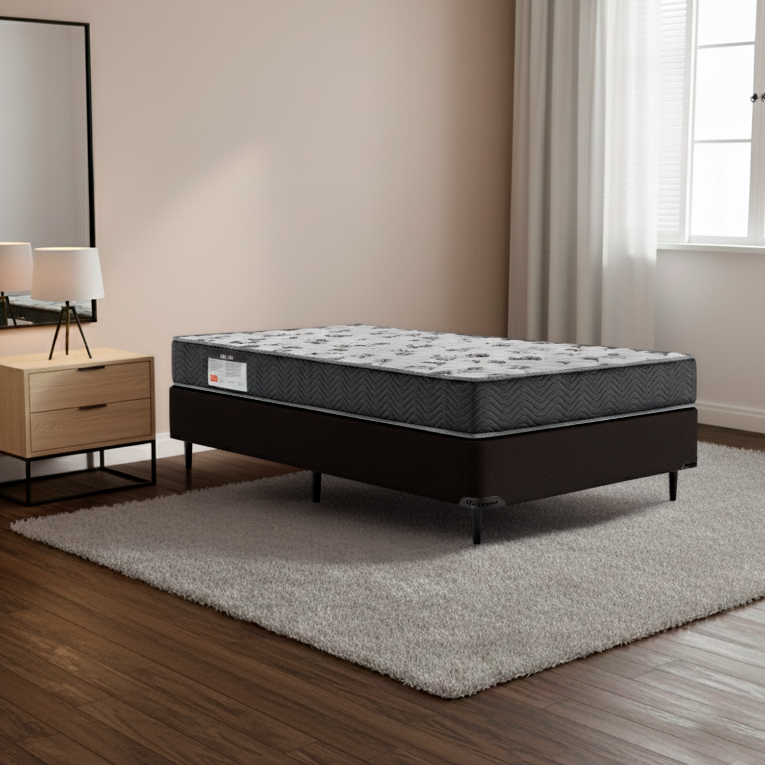 Cama box e Colchão ISO 100 D33 – Solteiro(78x188)-Ortobom