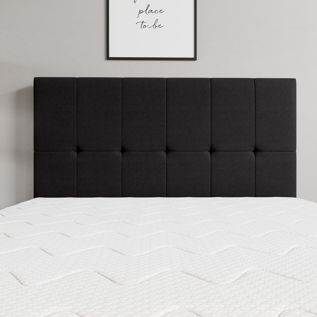 Cabeceira Piave Veluto Preto Casal (8x140x120) - Ortobom