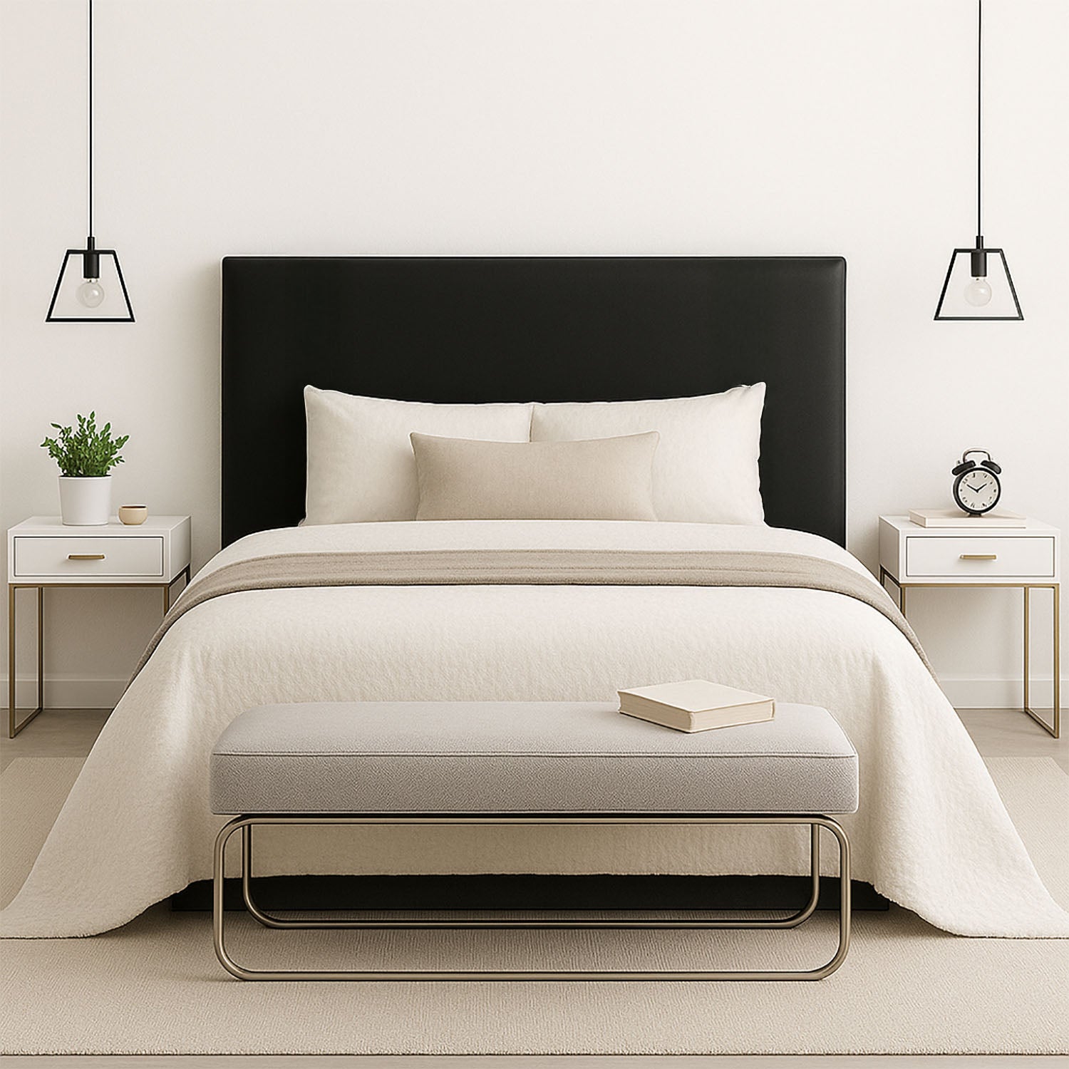 Cabeceira Sena Preto Queen (8x160x120) - Ortobom