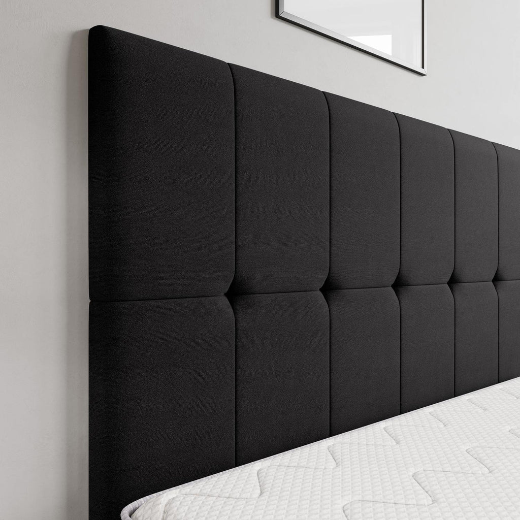 Cabeceira Piave Veluto Preto Solteiro (8x90x120) - Ortobom