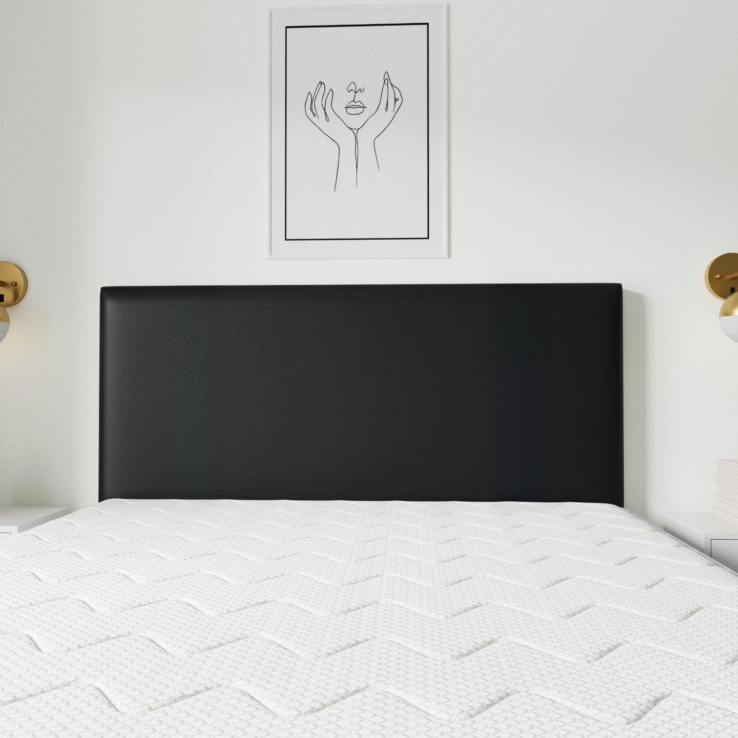 Cabeceira Sena Preto Queen (8x160x120) - Ortobom