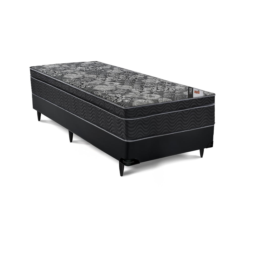 Cama box e colchão ISO Nanolastic – Solteiro (78x188) - Ortobom