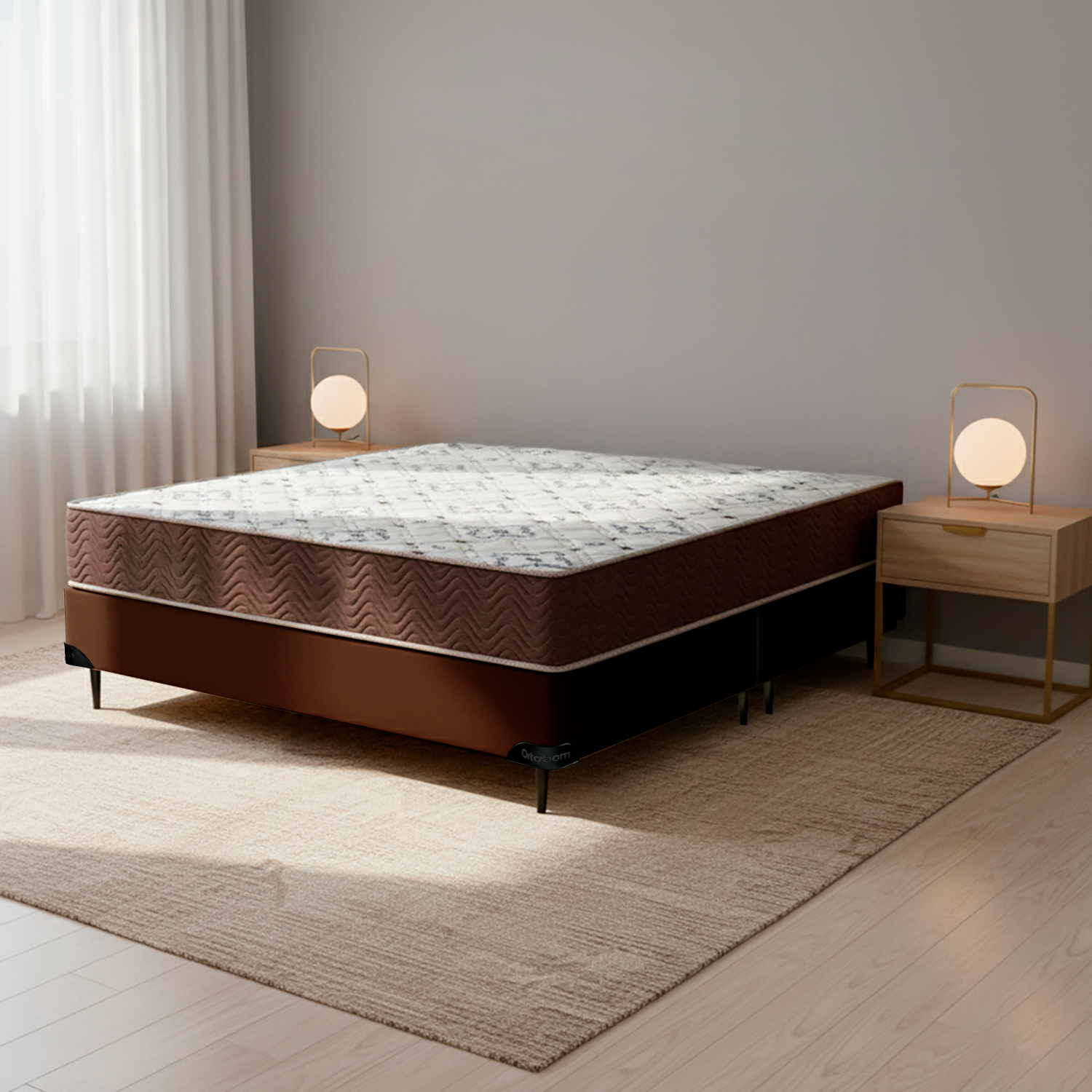 Cama box e Colchão ISO 150 D45 – Queen Size(158x198)-Ortobom