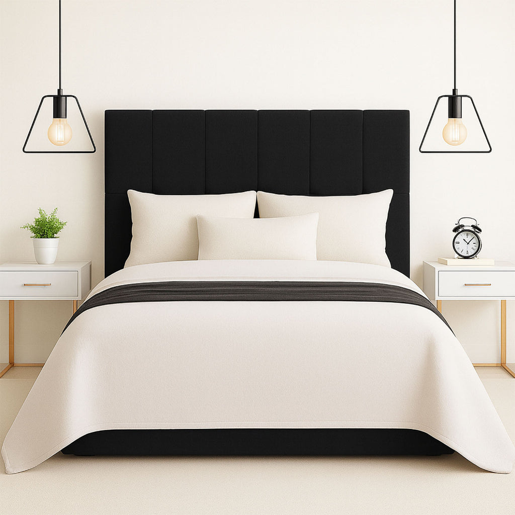 Cabeceira Piave Linho Preto Queen (8x160x120) - Ortobom