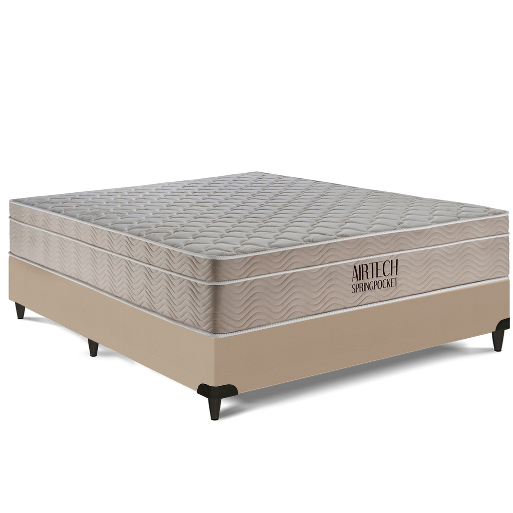 Cama box e Colchão Airtech Springpocket – Casal(138x188) - Ortobom