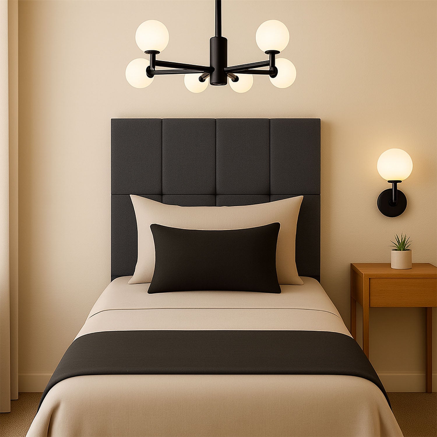 Cabeceira Piave Veluto Cinza Solteiro (8x90x120) - Ortobom