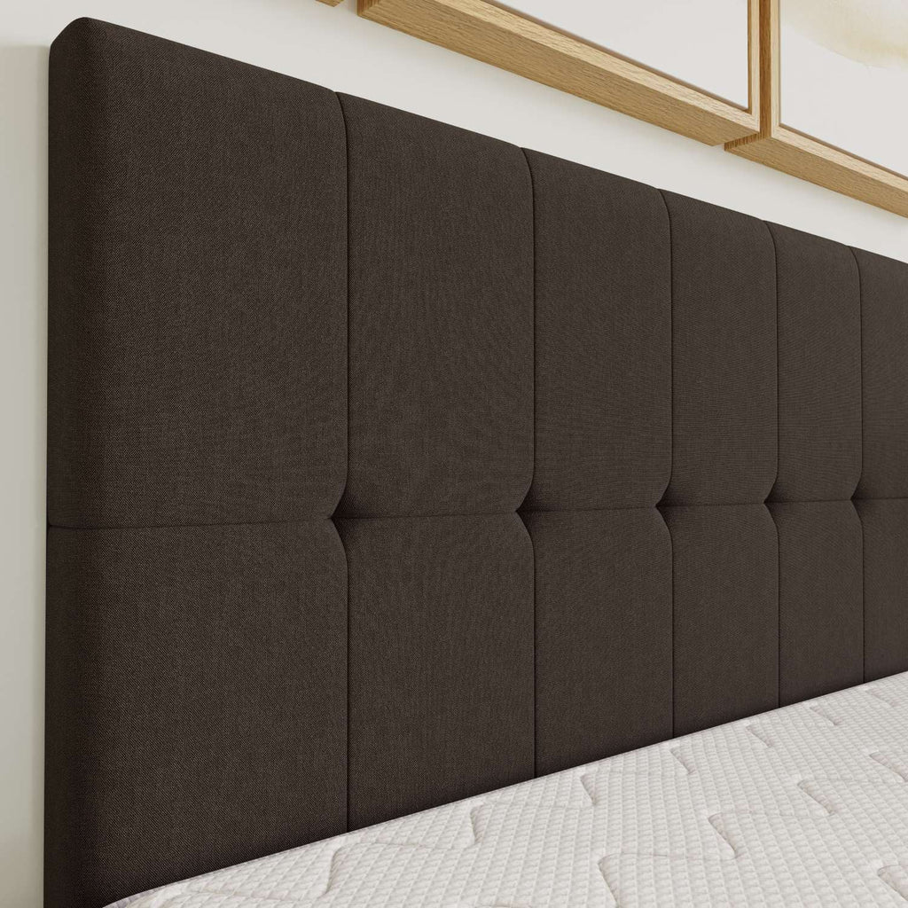 Cabeceira Piave Linho Marrom Casal (8x140x120) - Ortobom