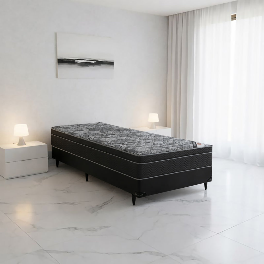 Cama box e colchão ISO Nanolastic – Solteiro (78x188) - Ortobom