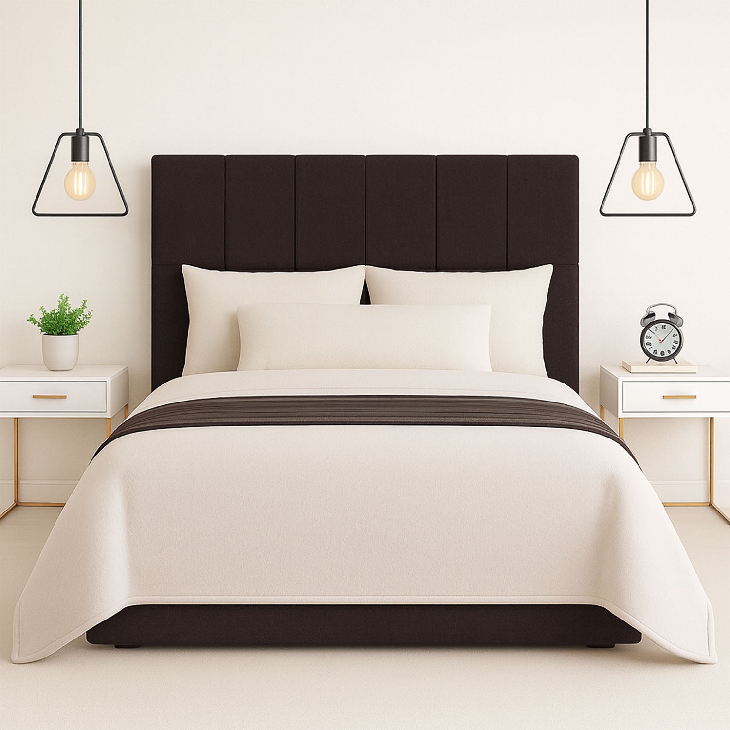 Cabeceira Piave Linho Marrom Casal (8x140x120) - Ortobom