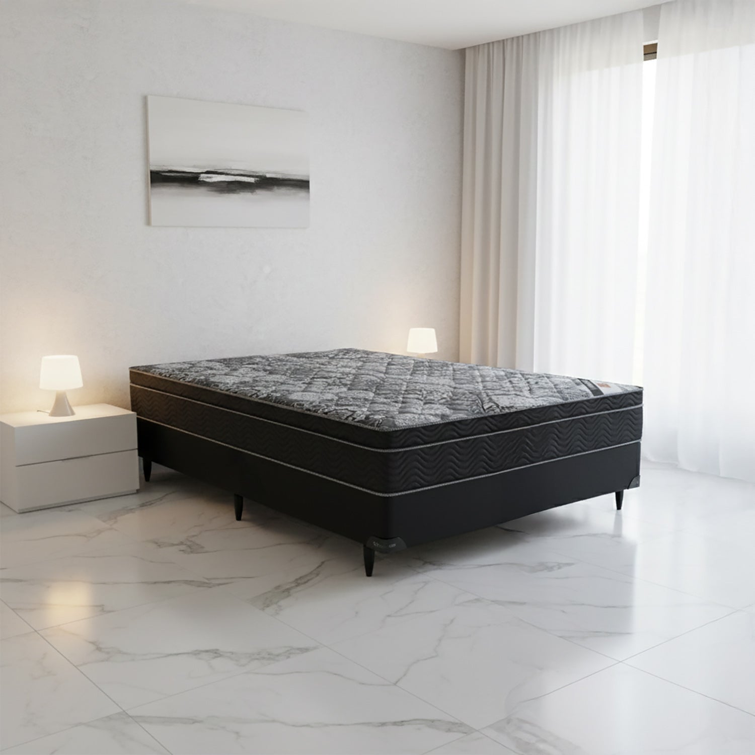 Cama Box Ortobom ISO Nanolastic Black Viíuva (128x188x61)