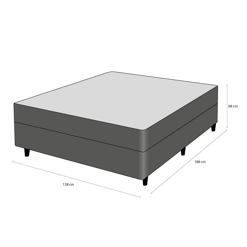 Cama Box e Colchão Freedom - Casal (138x188) - Ortobom