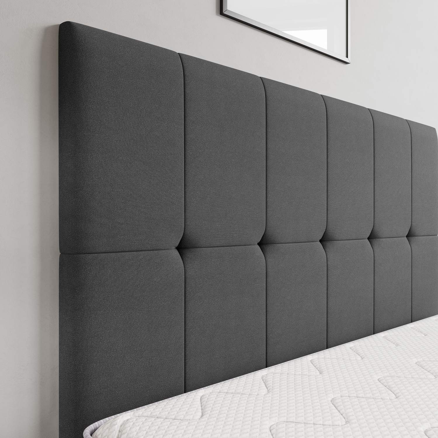 Cabeceira Piave Veluto Cinza Casal (8x140x120) - Ortobom