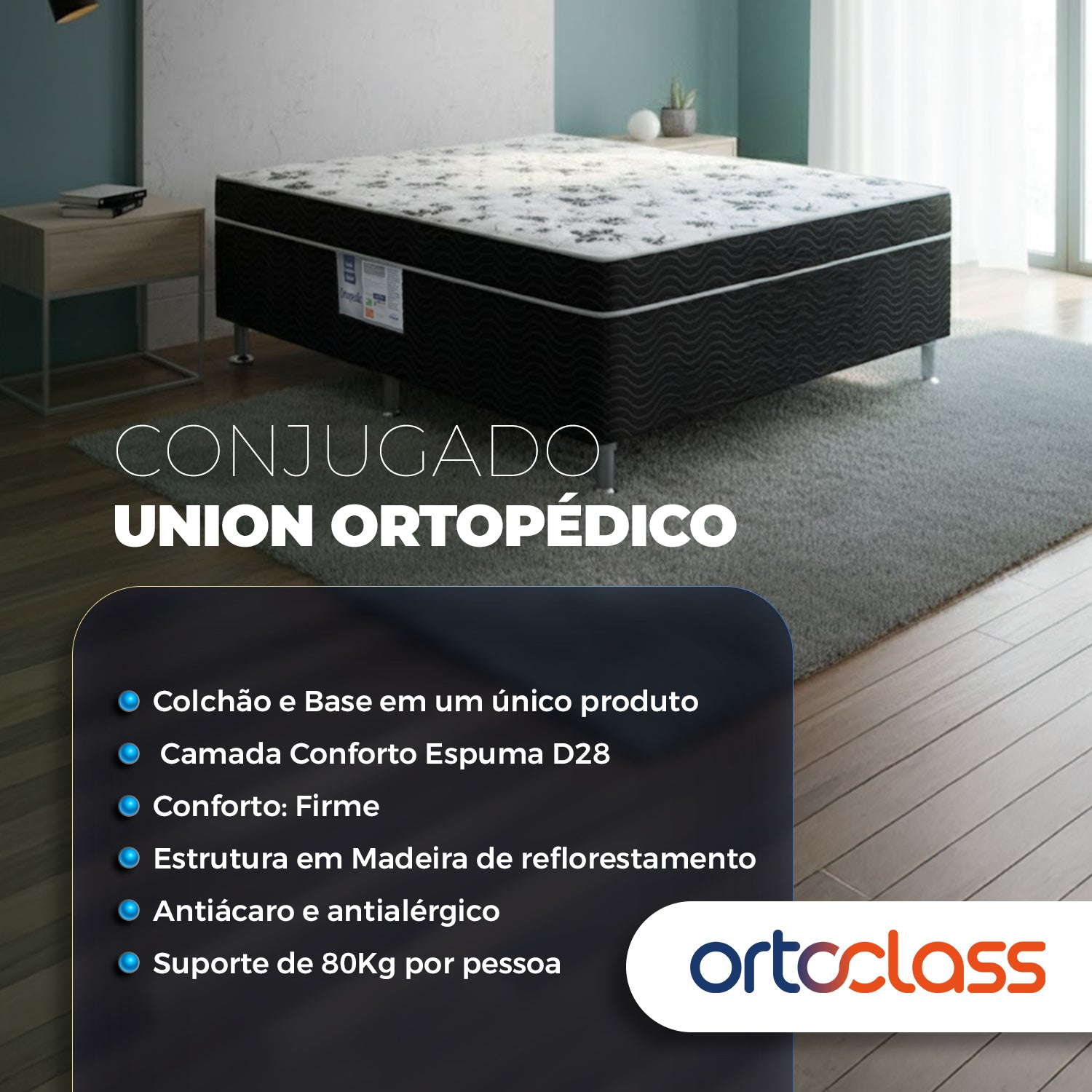 Conjugado Union Ortopedic Casal (138x188x43) - Ortobom