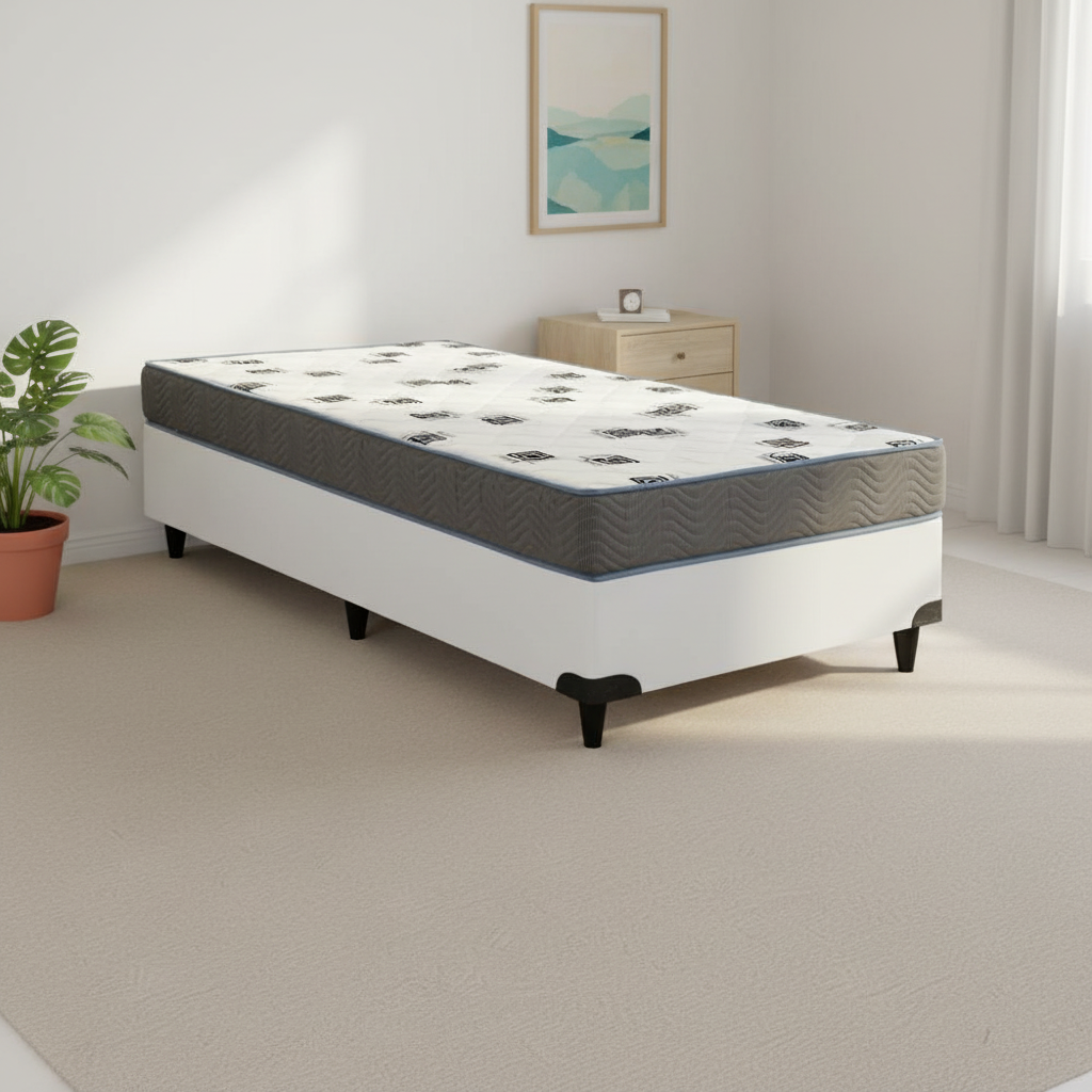Cama  Box e Colchão Light D33 - Solteiro (78x188) - Ortobom