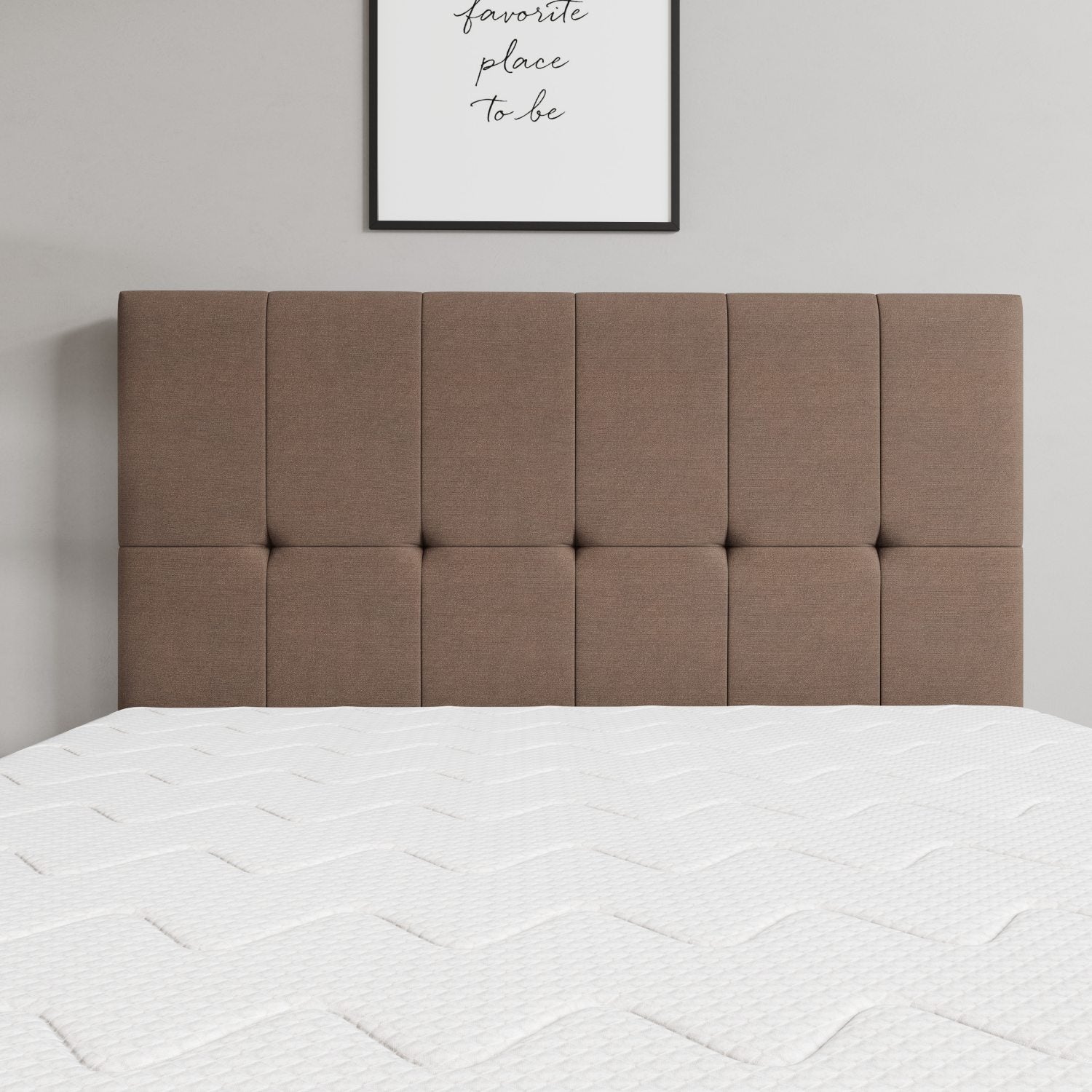 Cabeceira Piave Veluto Bege Casal (8x140x120) - Ortobom