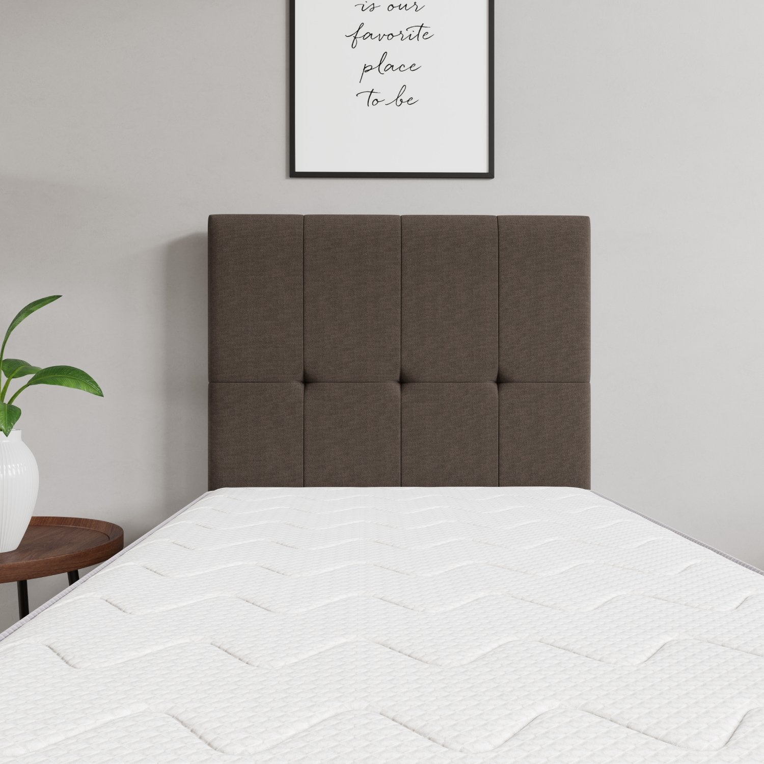 Cabeceira Piave Linho Marrom Solteiro (8x90x120)- Ortobom