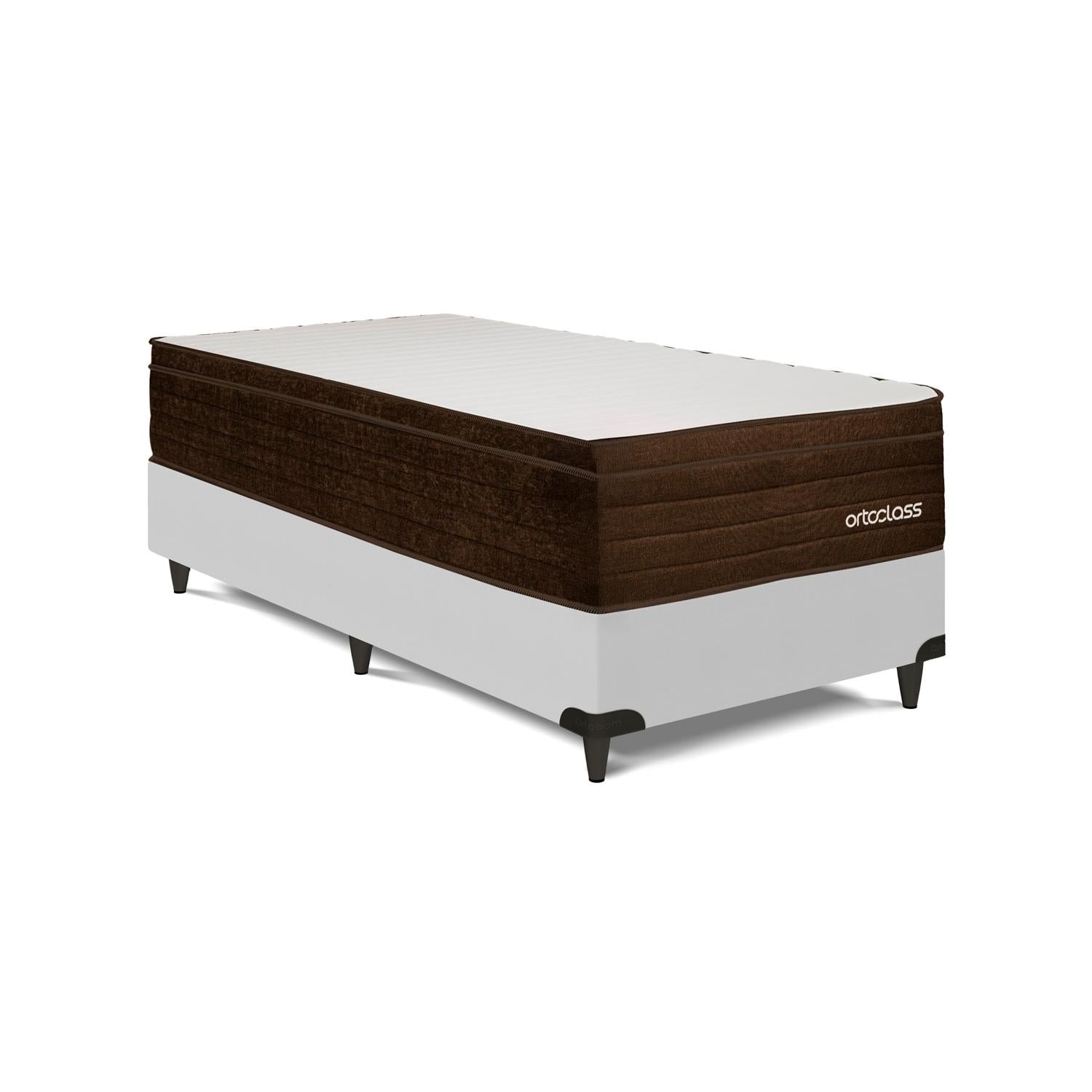 Cama Box e Colchão Poli Pillow D28- Solt.(108x198)- Ortoclass
