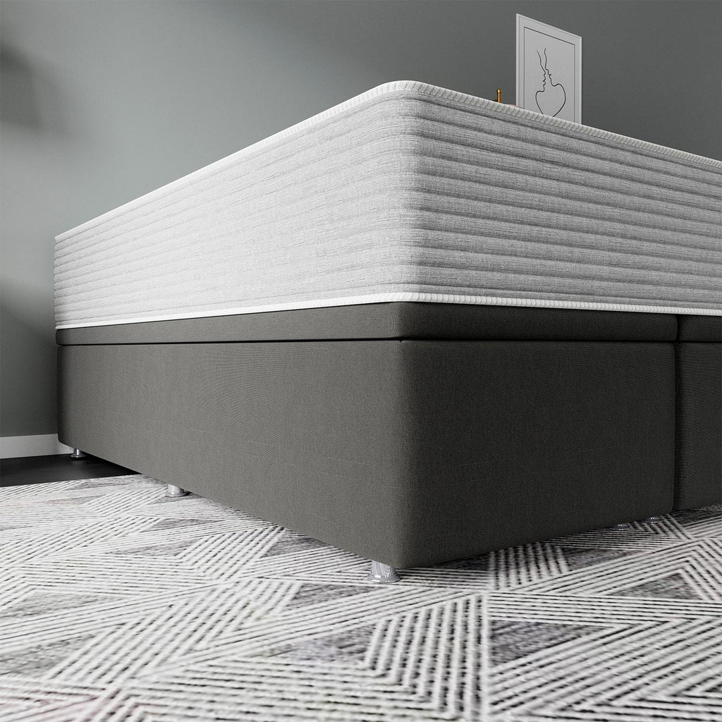Base Baú Linho Cinza Super King (193x203x39) - Ortobom