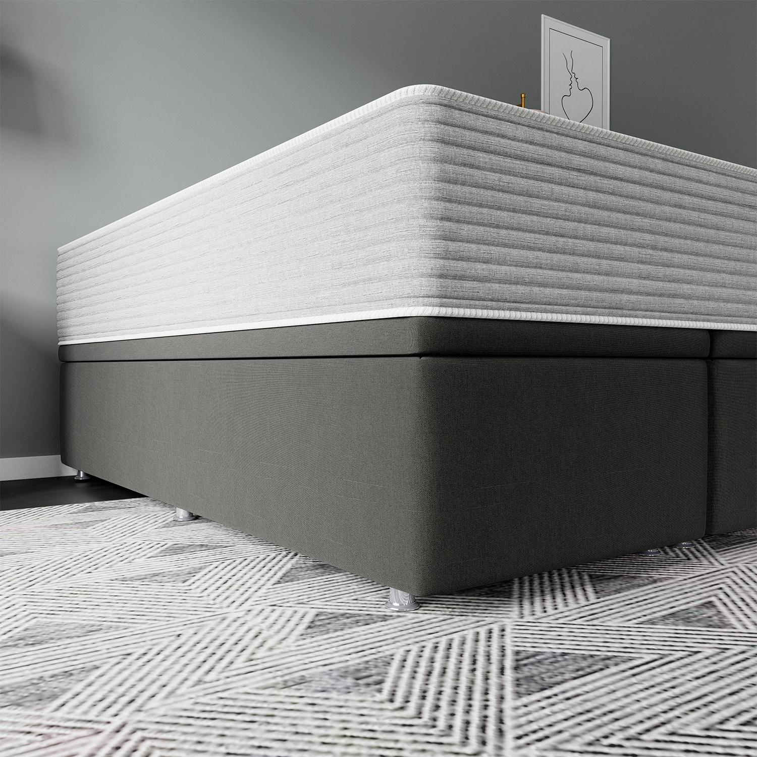 Base Baú Linho Cinza Super King (193x203x39) - Ortobom