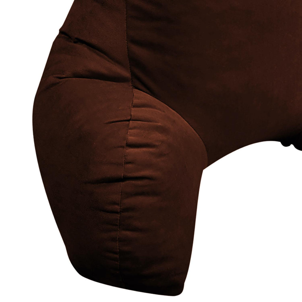 Encosto Dino Veludo Marrom (50x60x75)