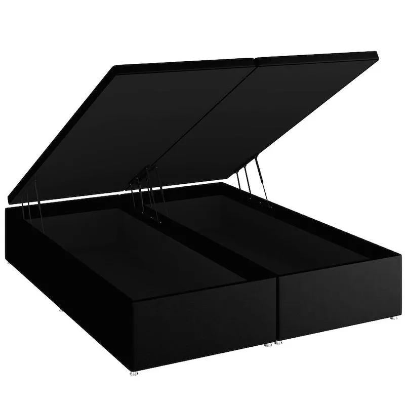 Base Baú Physical Camurça Preto Queen (158x198x39) - Ortobom