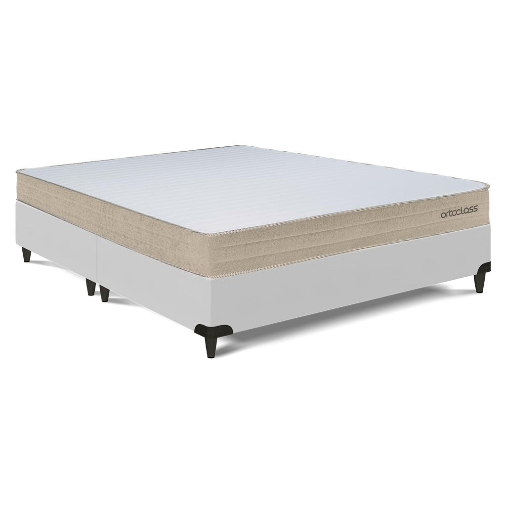 Cama Box e Colchão Poli D33 - Queen(158x198) - Ortoclass