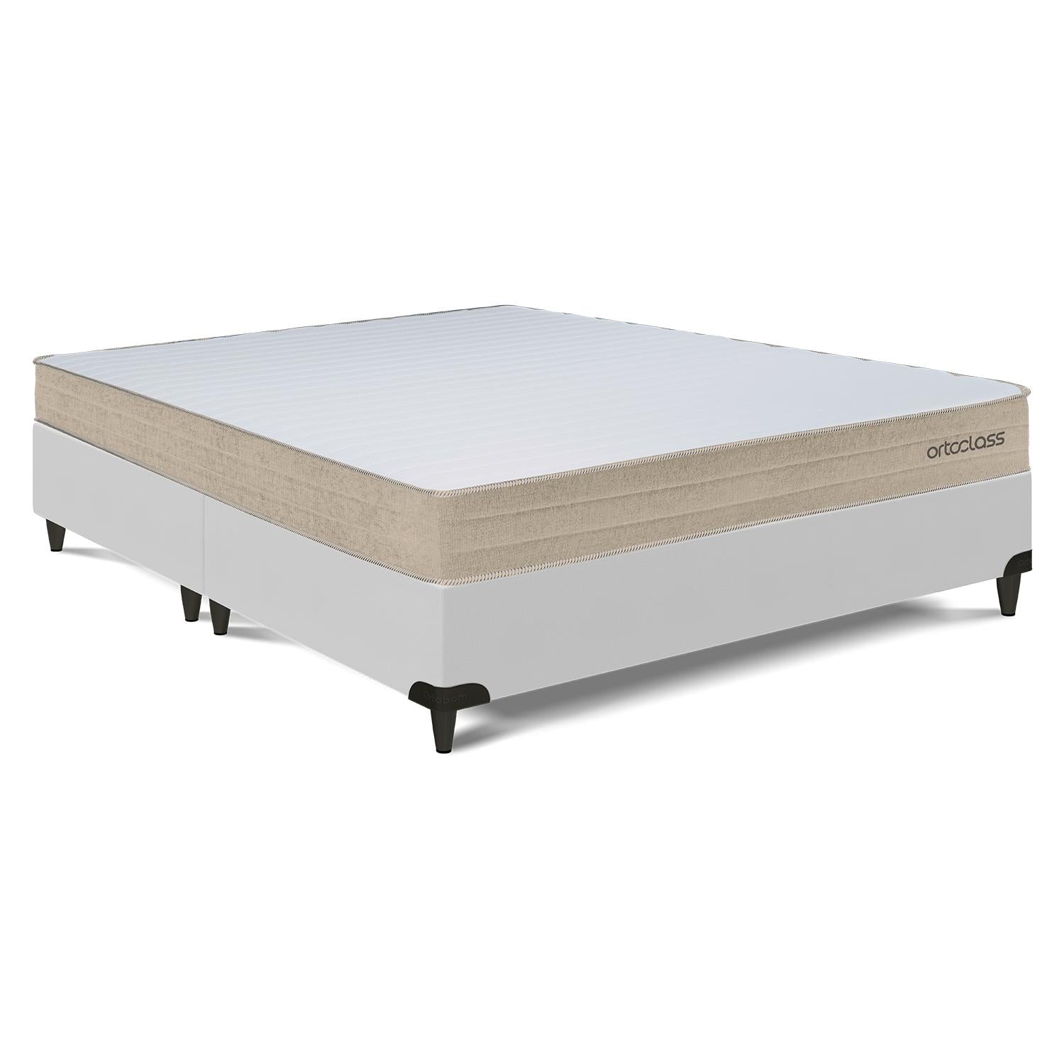 Cama Box e Colchão Poli D33 - Queen(158x198) - Ortoclass