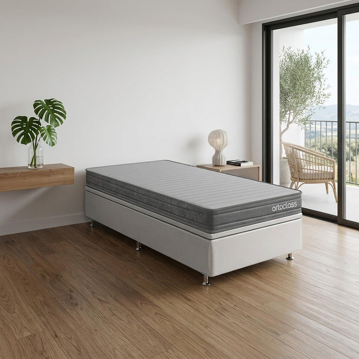 Cama Baú e Ortoclass D23 Solteiro (88x188) Ortobom
