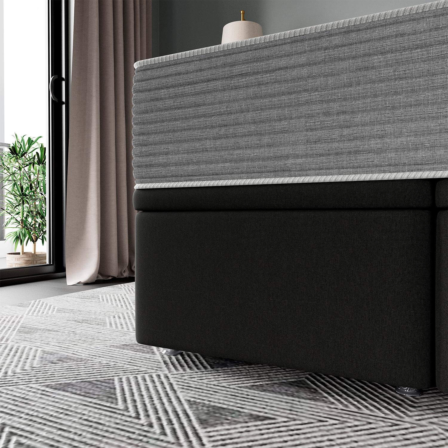 Base Baú Linho Cinza Super King (193x203x39) - Ortobom