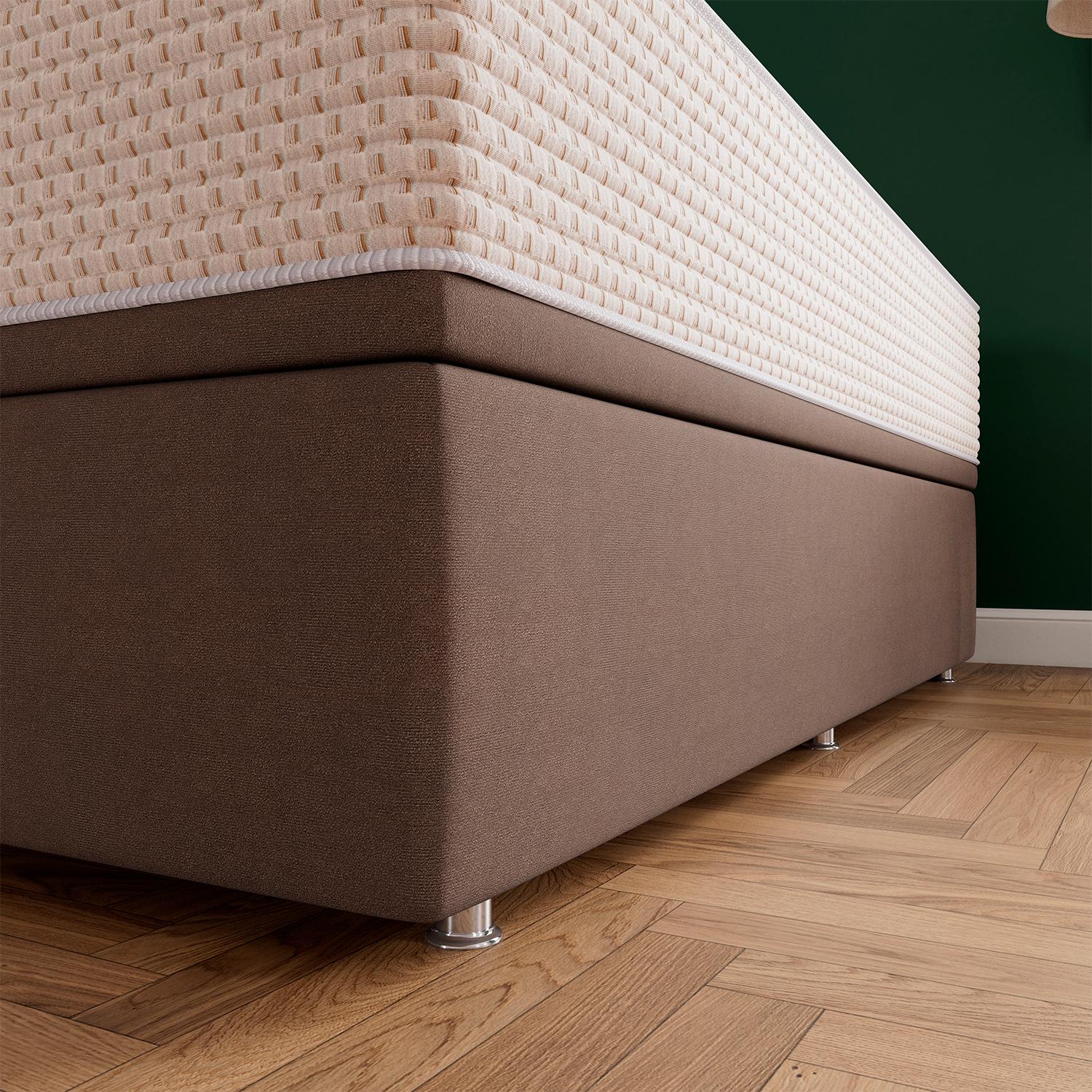 Base Baú Phy Camurça Marrom Casal (138x188x39) - Ortobom