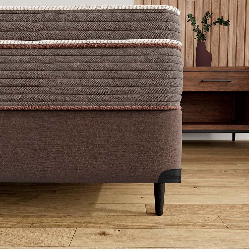 Base Sommier Linho Marrom Queen (158x198x23) - Ortobom