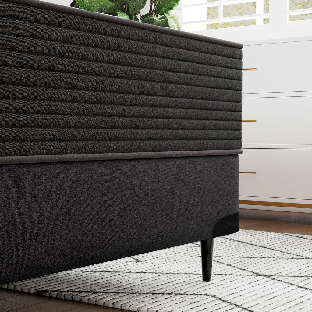Base Sommier Camurça Preto Viúva (128x188x23) - Ortobom