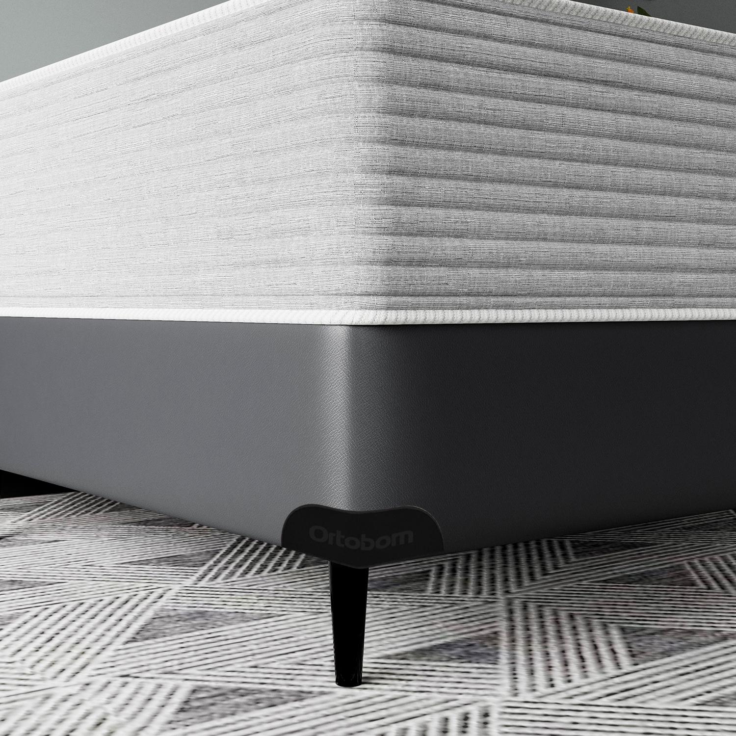 Base Sommier Cinza Queen (158x198x23) - Ortobom