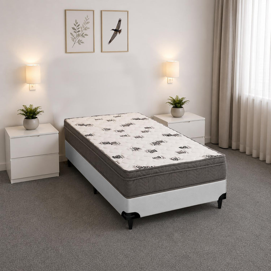Cama  Box e Colchão Light D45 - Solteiro (88x188) - Ortobom