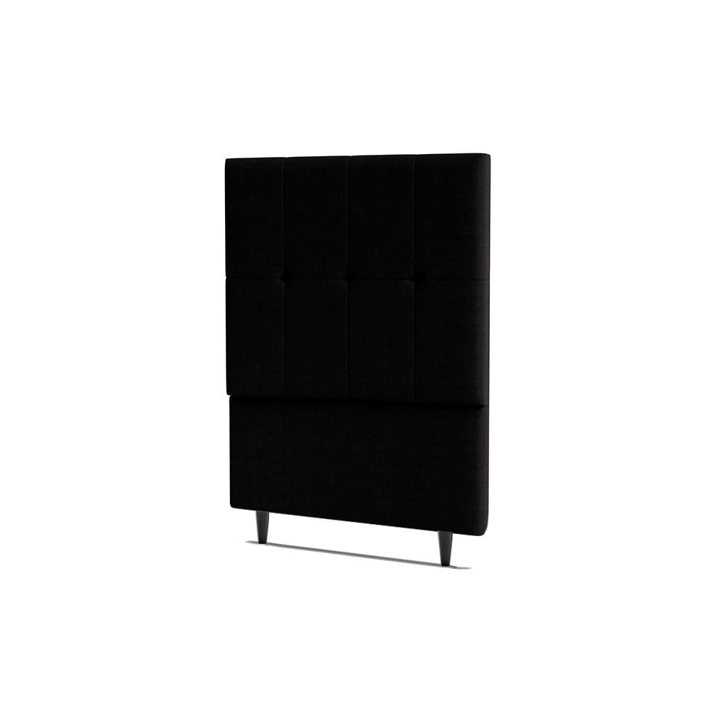 Cabeceira Piave Veluto Preto Solteiro (8x90x120) - Ortobom