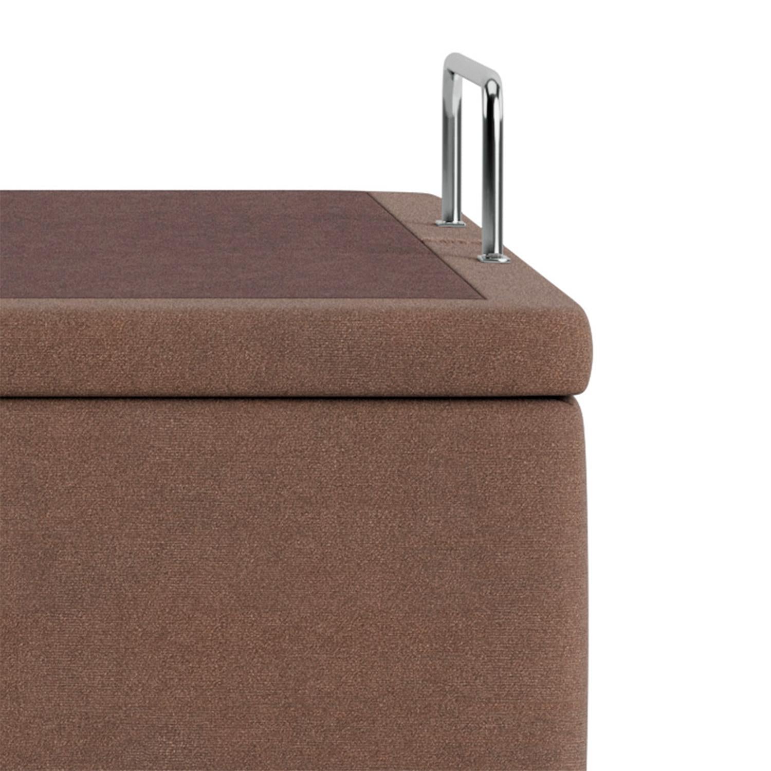 Base Baú Phy Camurça Bege Solteiro (88x188x39) - Ortobom