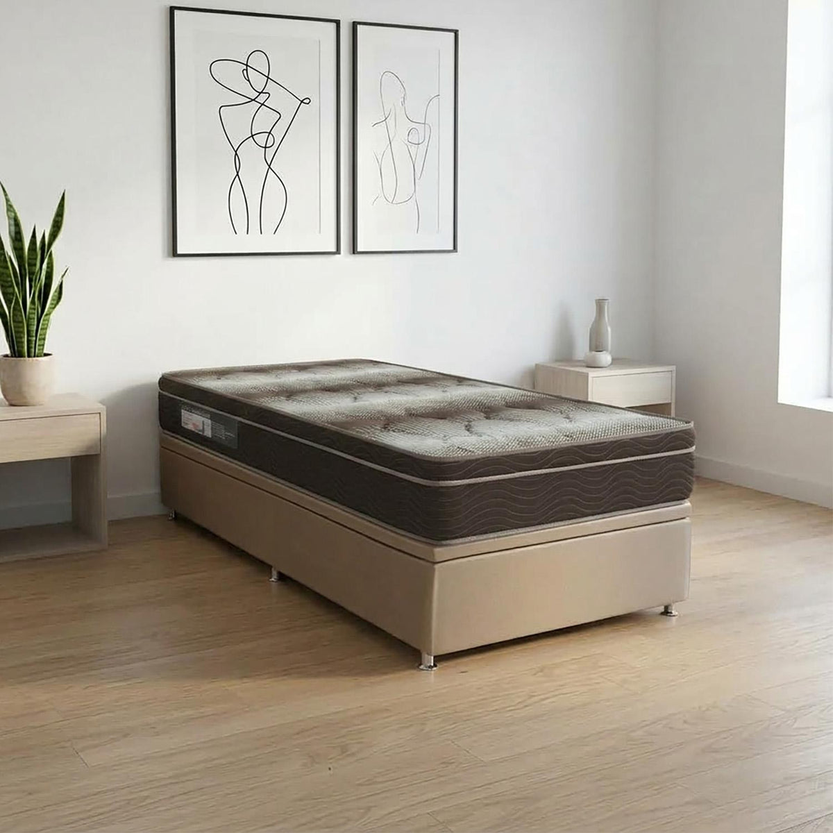 Cama Baú e Light Ortopédico Solteiro (88x188) Ortobom