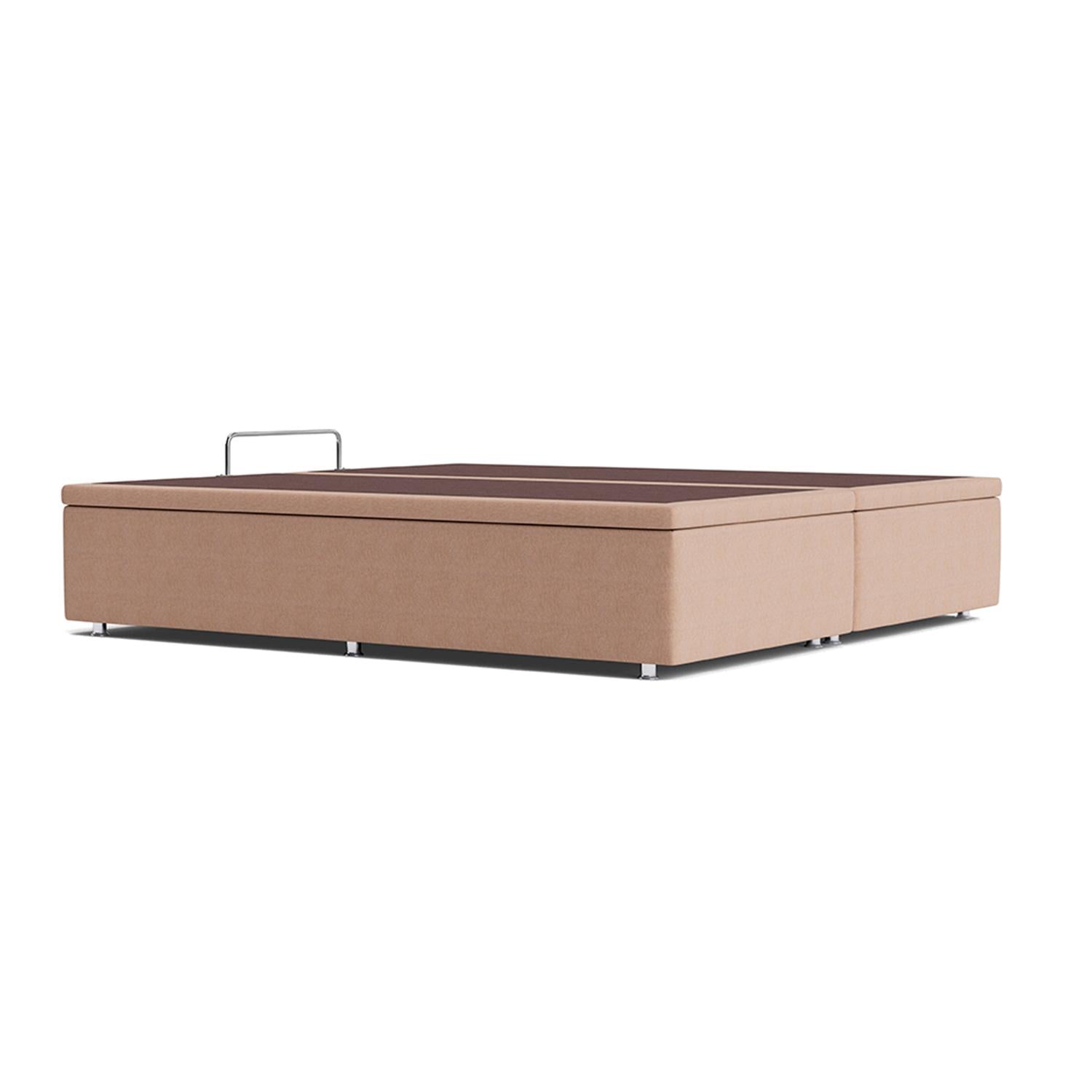 Base Baú Linho Bege Super King (193x203x39) - Ortobom