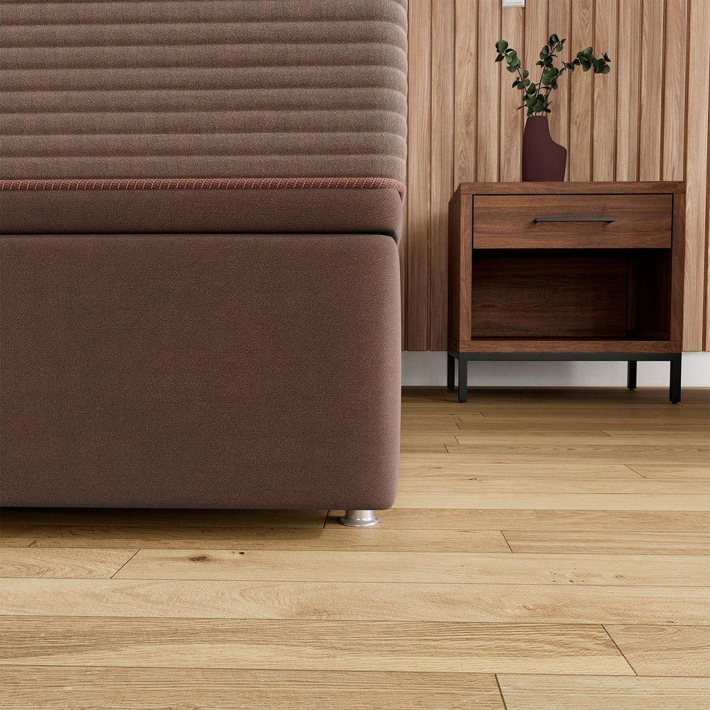 Base Baú Camurça Bege Super King (193x203x39) - Ortobom