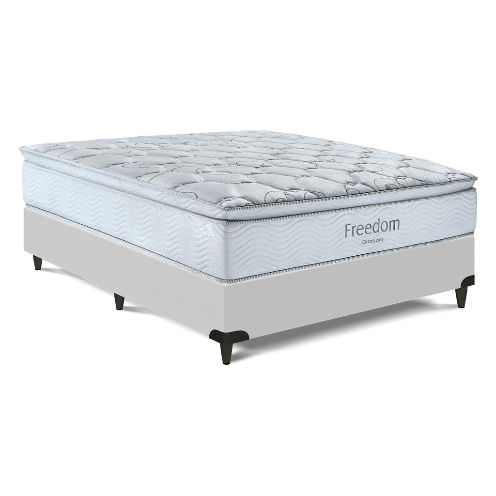 Cama Box e Colchão Freedom - Casal (138x188) - Ortobom