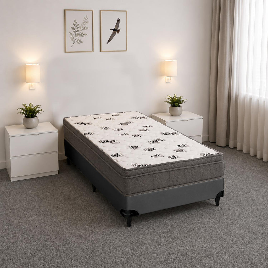 Cama  Box e Colchão Light D45 - Solteiro (88x188) - Ortobom