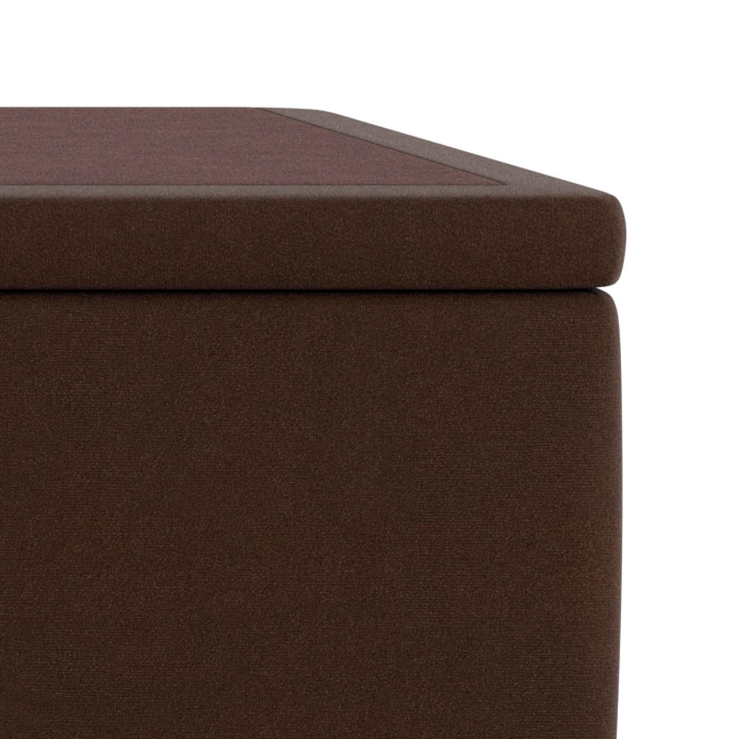 Base Baú Phy Camurça Marrom Casal (138x188x39) - Ortobom