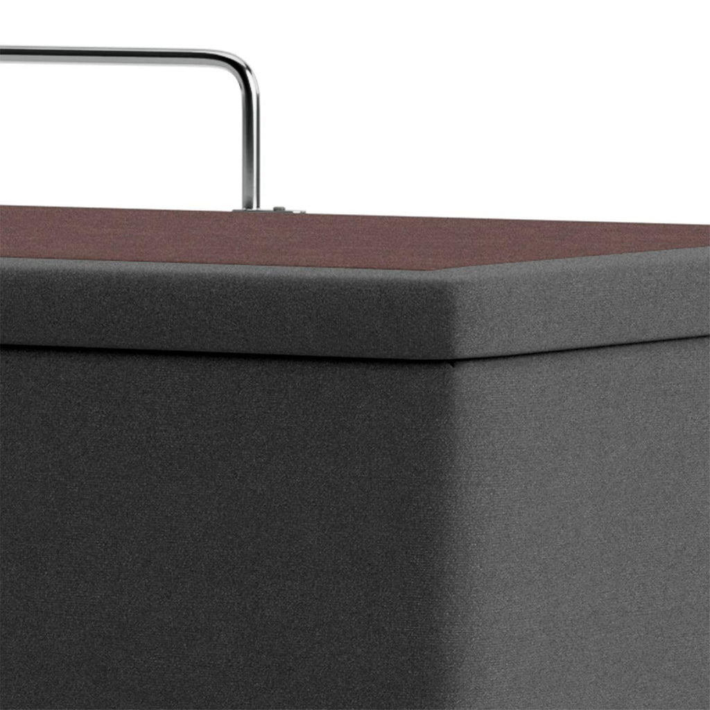Base Baú Phy Camurça Cinza Solteiro (88x188x39) - Ortobom