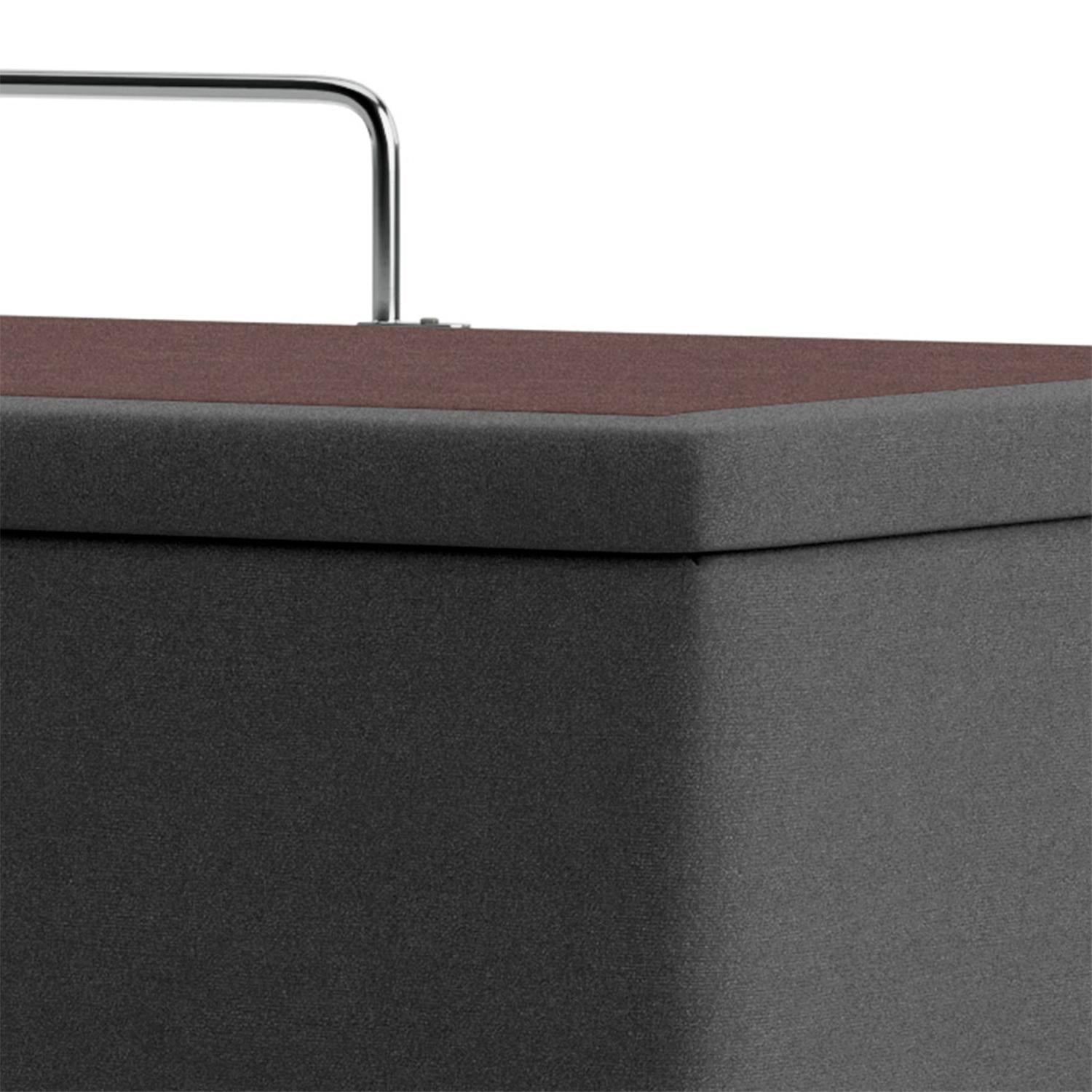 Base Baú Phy Camurça Cinza Solteiro (88x188x39) - Ortobom