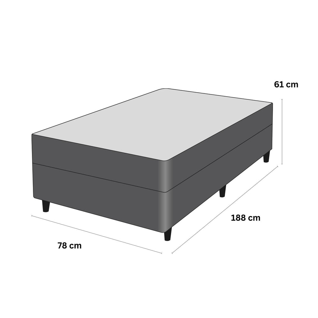 Cama box e colchão ISO Nanolastic – Solteiro (78x188) - Ortobom