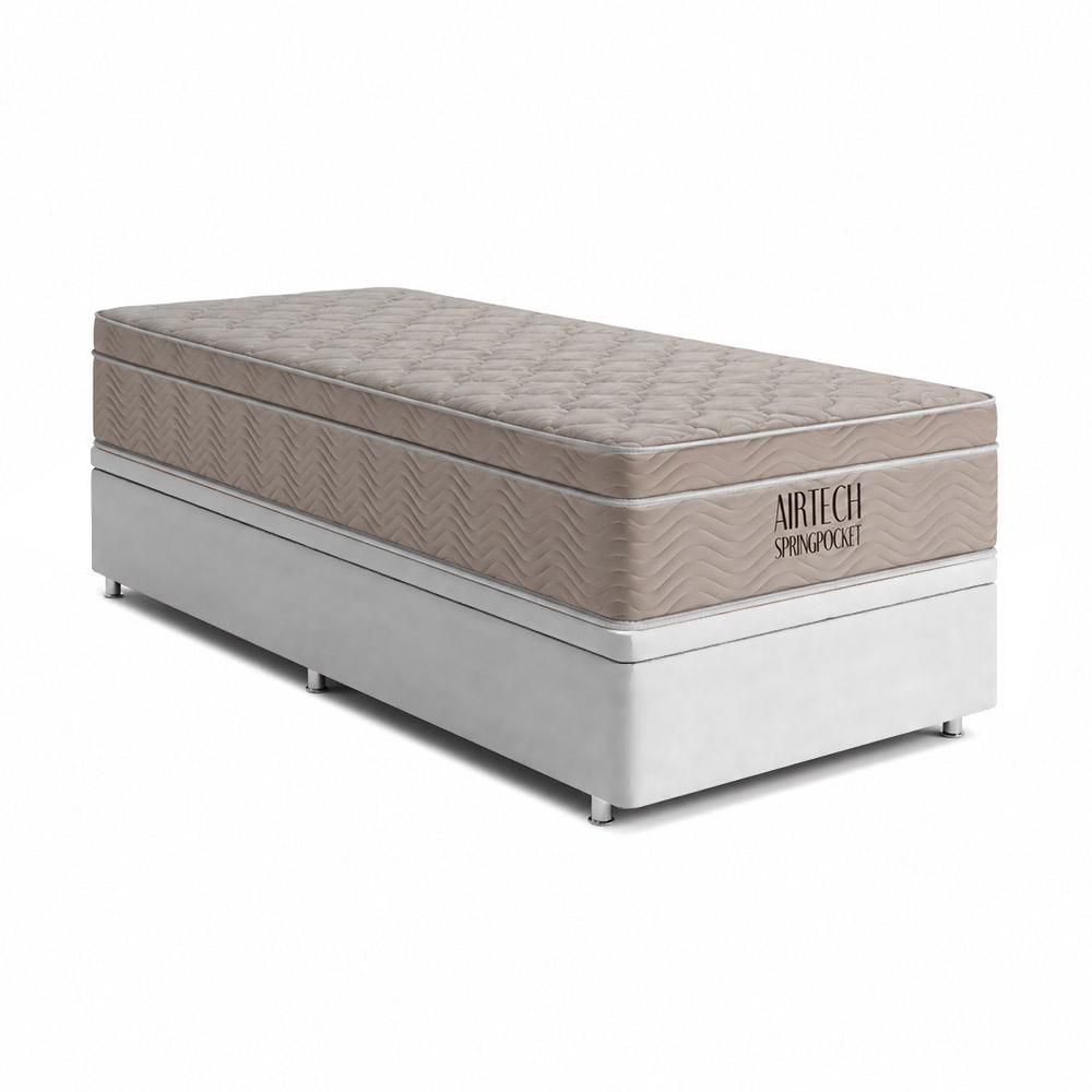Cama Baú Ortobom e Airtech Molas Ensacadas  Solteiro (88x188)